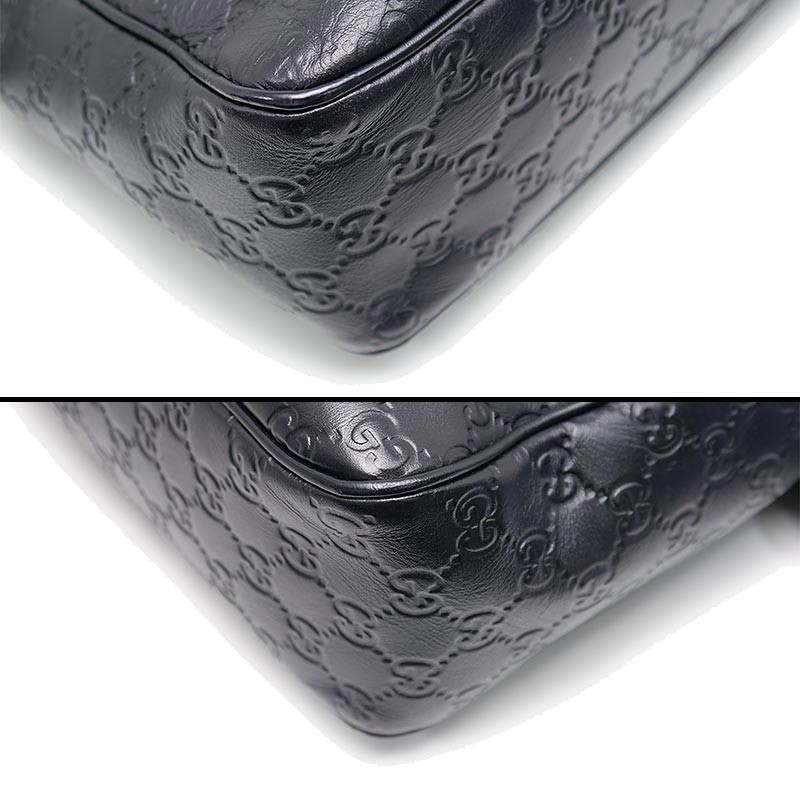 Gucci Guccissima Shoulder Bag 322080 Black A4 size storage