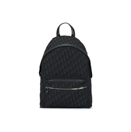 DIOR Rider Oblique fabric backpack for men in black 11.8*5.9*16.6 in