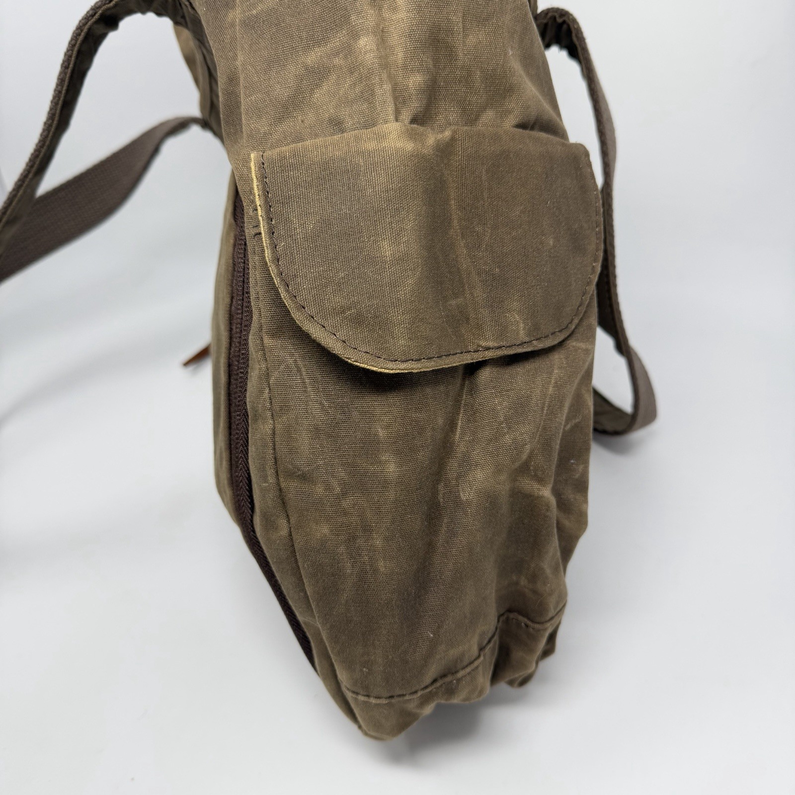 Duluth Trading Co Waxed Canvas Leather Messenger Bag Laptop Briefcase Mens