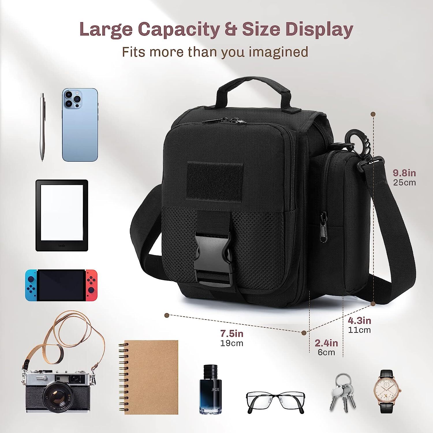 Tactical Messenger Bag Molle EDC Outdoor Military Shoulder Bag Waistpack for Man