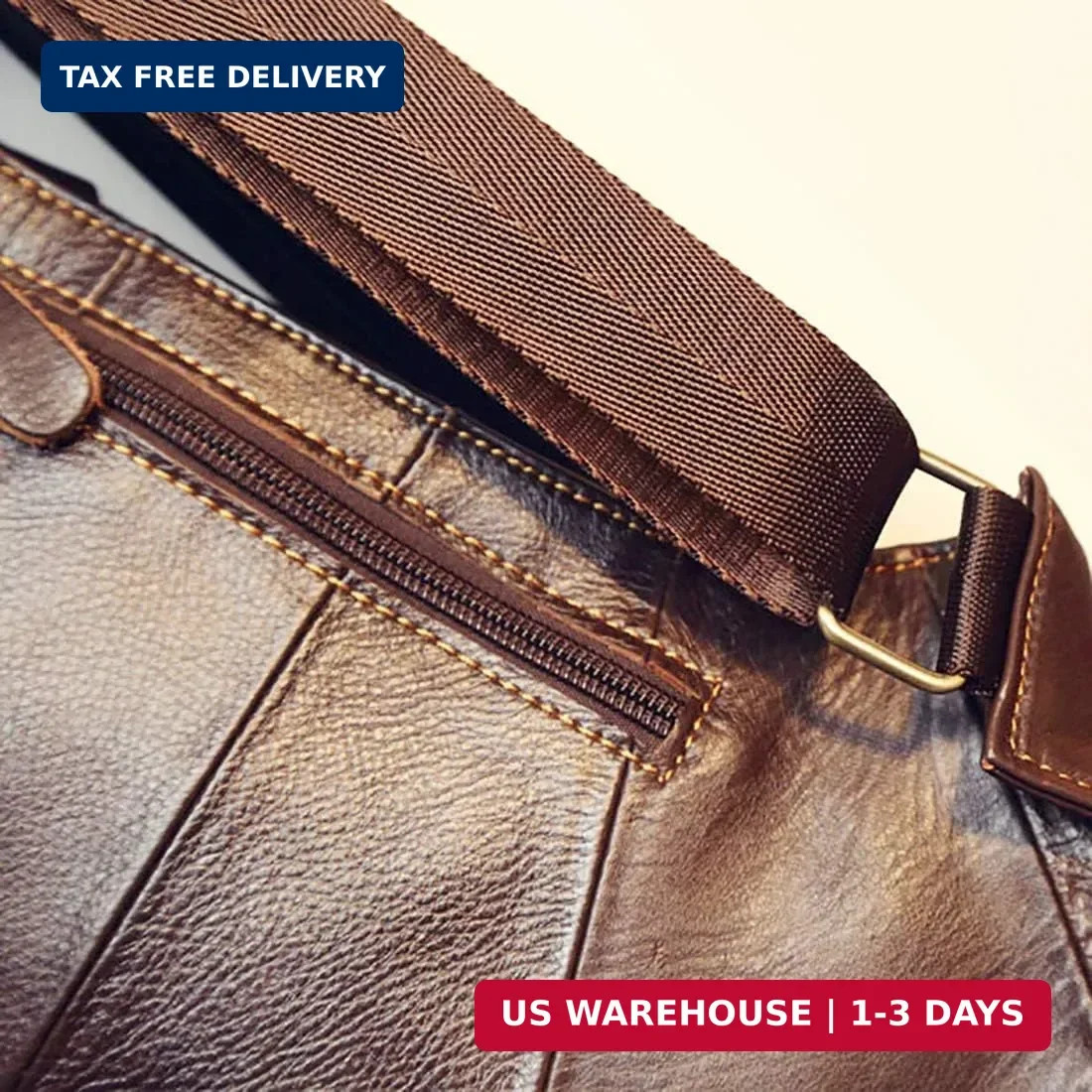 Vintage Leather Sling Bag Backpack for Men Crossbody Shoulder Chest DayPack Back