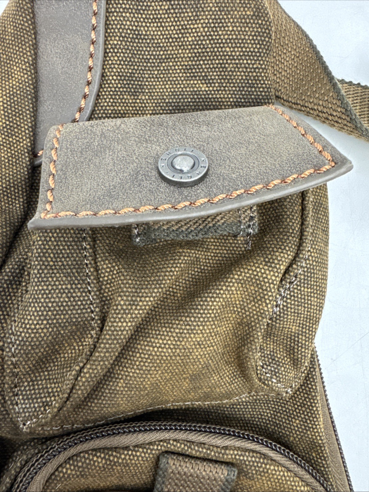Rugged Ruil Hengli Brown Canvas Crossbody Bag With Adjustable Strap (87)