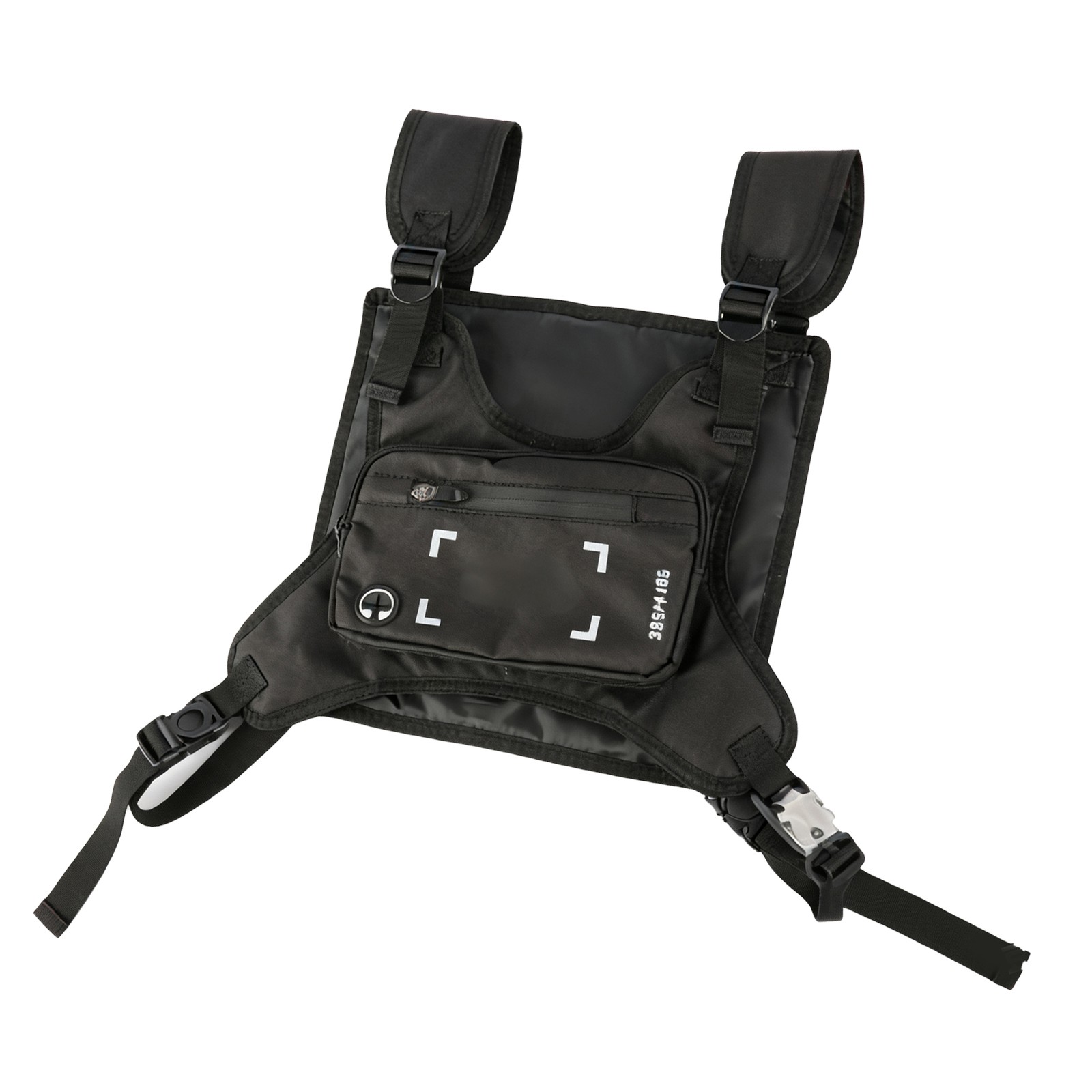 (Black)Generic Waterproof Chest Bag Lightweight Nylon Wear Resistant Chest Pack
