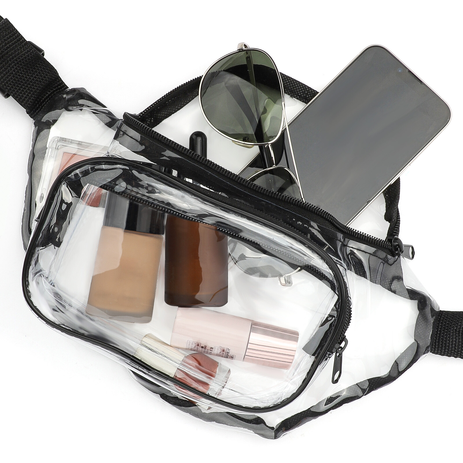 Clear Waist Pouch Bag Transparent Zipper Fanny Pack Adjustable Strap Travel Gift