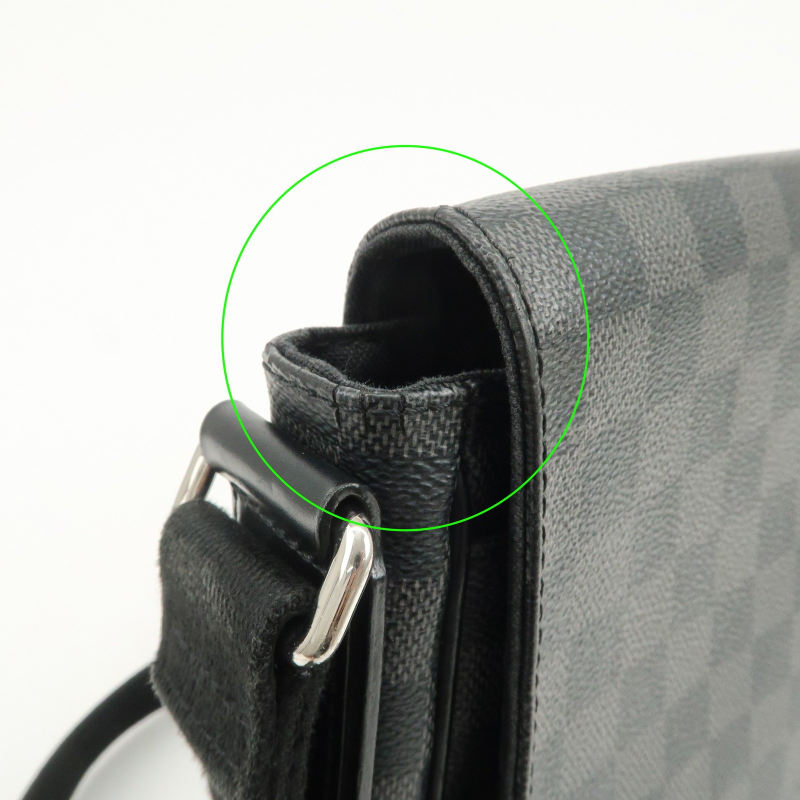 Louis Vuitton Damier Graphite District PM Shoulder Bag Noir N41260 Auth Used F/S