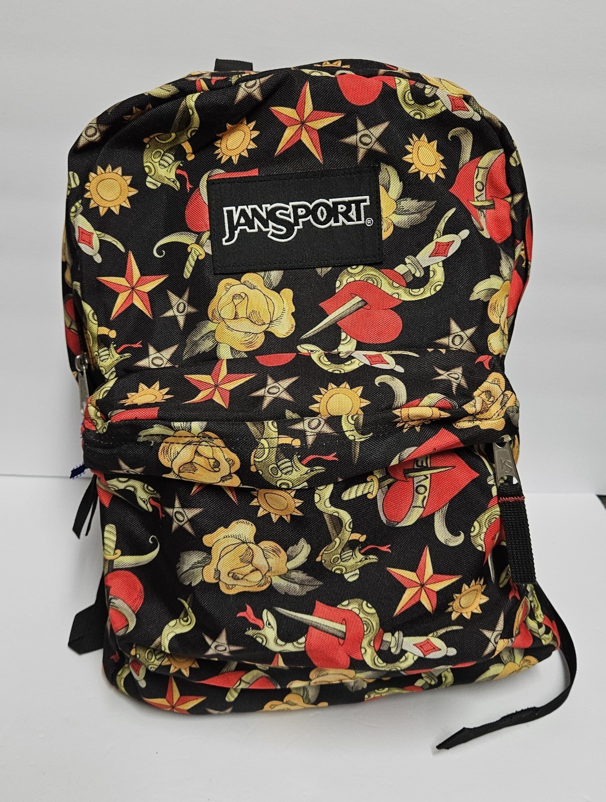 JanSport Superbreak Plus Backpack ‘Traditional Tats’ Tattoo Print – Black