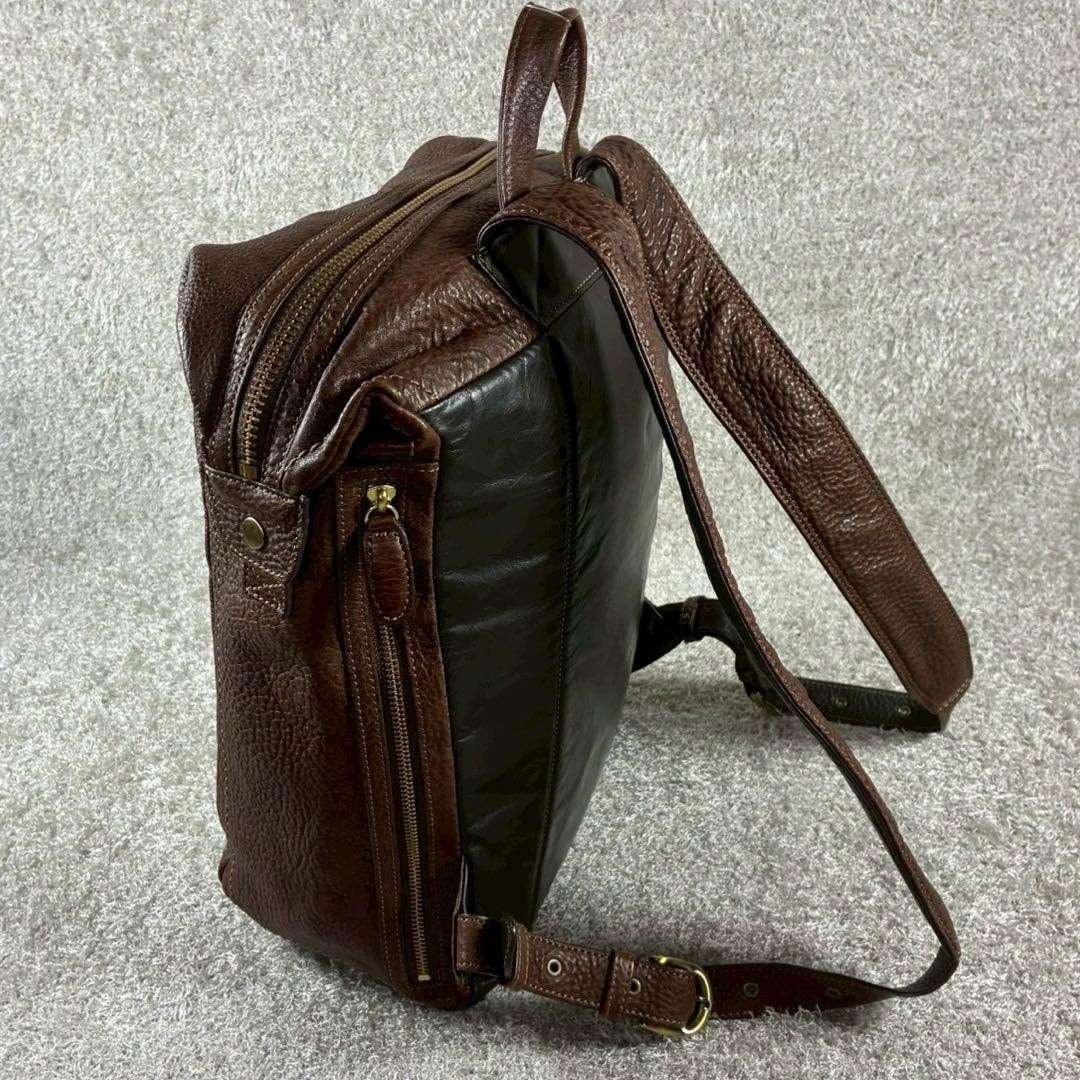 Tsuchiya Kaban Tone Oilnume Soft Medium Backpack Leather Brown