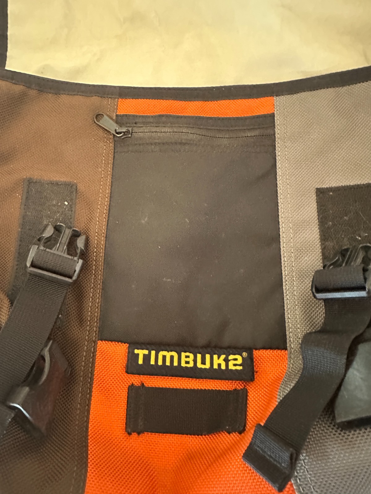 VTG Timbuk2 Classic Small Messenger Bag Orange Brown 20”x12” Great!
