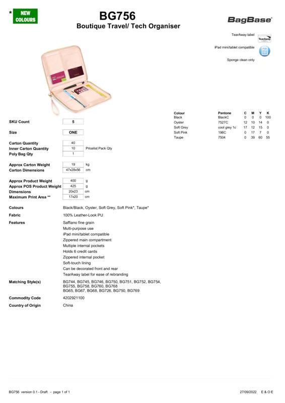 BagBase Boutique Travel/Tech Organiser – Credit Card Currency Document Wallet