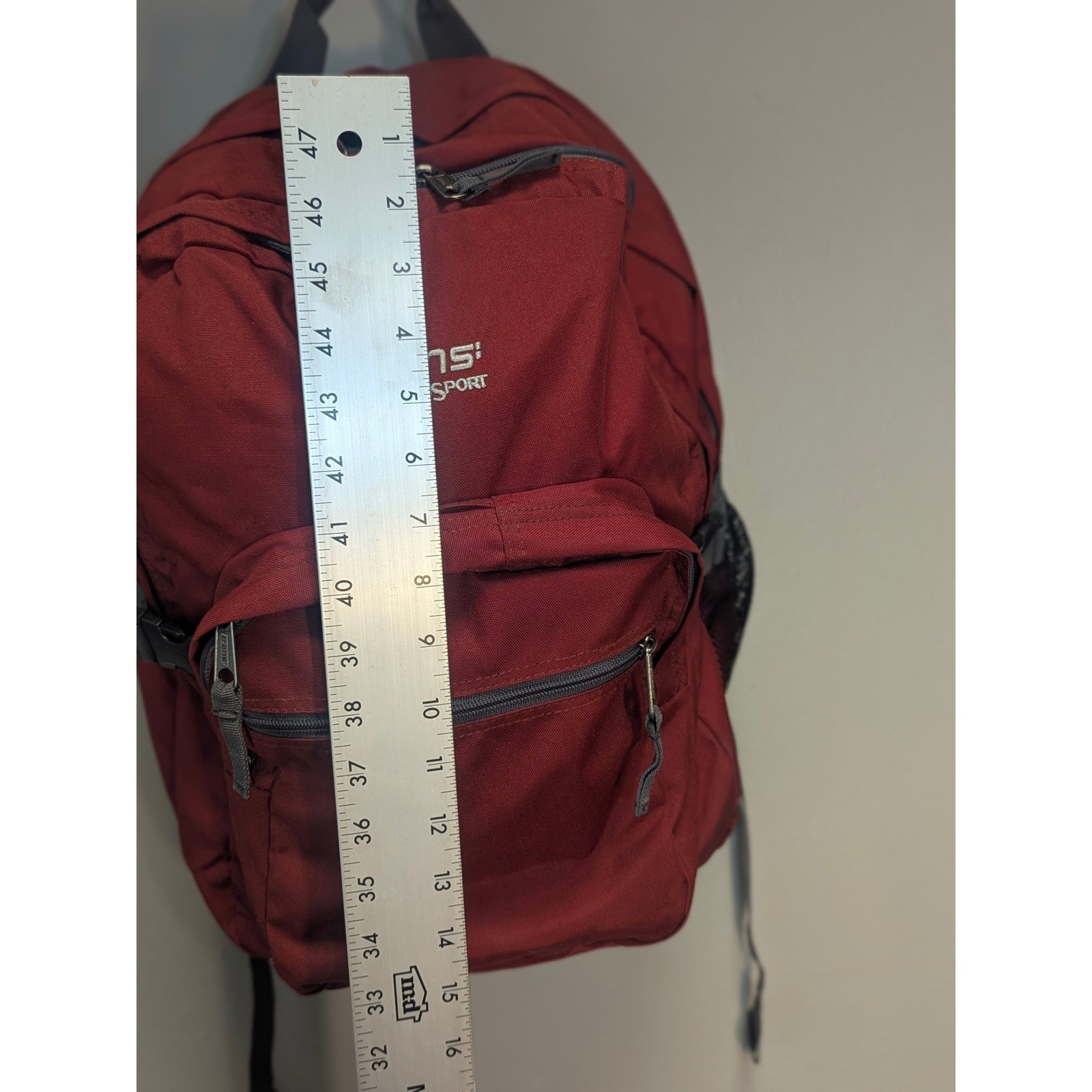 Trans by JanSport Backpack Burgundy Gray Large Multi Pocket School Travel Bag