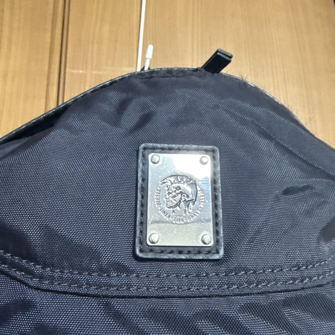 Diesel Men Backpack Black Brave Man Plate 50×38×18cm Luxury Casual Streetwear