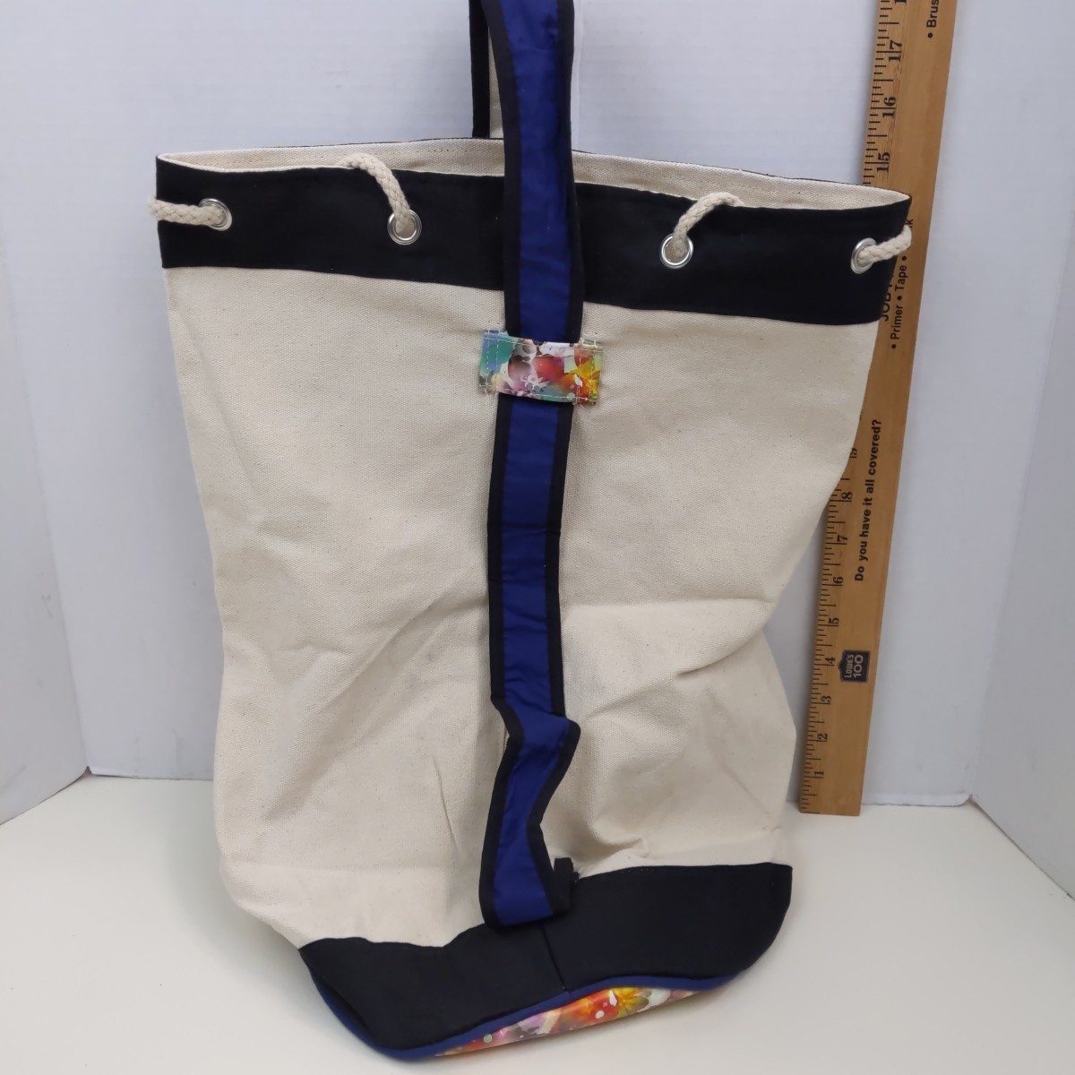 Robert Graham Canvas Duffle Bag Rope Drawstring Beach Bag Large