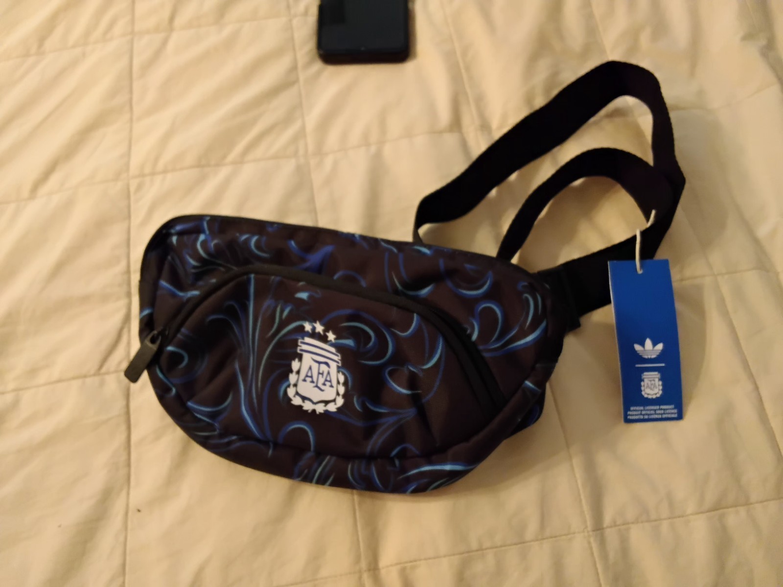 Adidas AFA Waist Pack Black/ Blue 4L Adjustable Strap 2 Pockets NWT