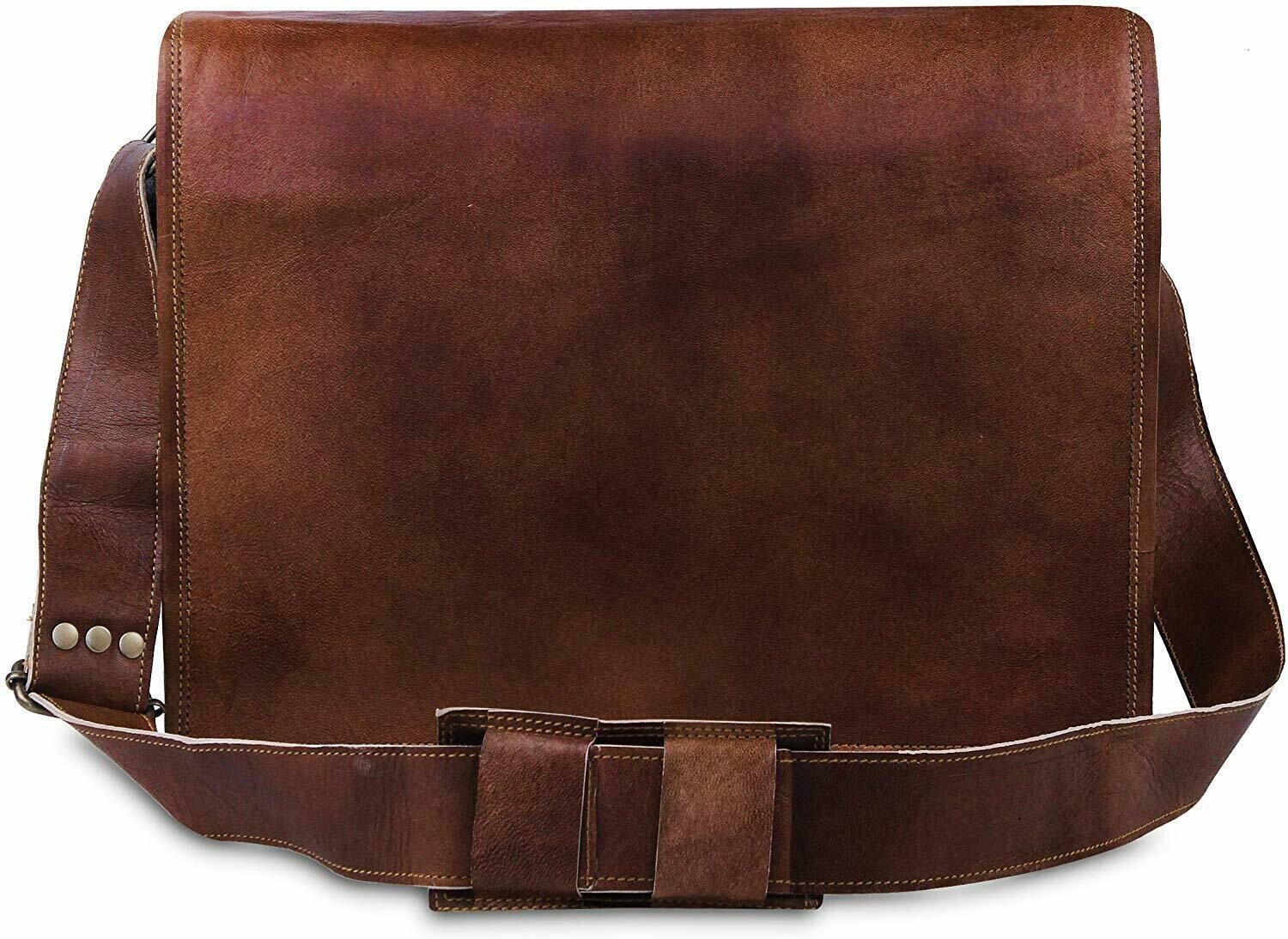 Bag Leather Genuine Laptop Messenger Men’s Briefcase Brown Vintage Satchel New