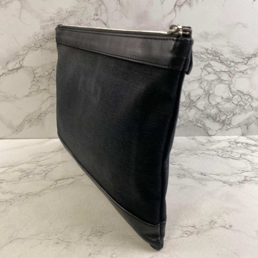 BALENCIAGA Luxury Genuine Leather Canvas Clutch Bag 23×32cm black Gift Ready