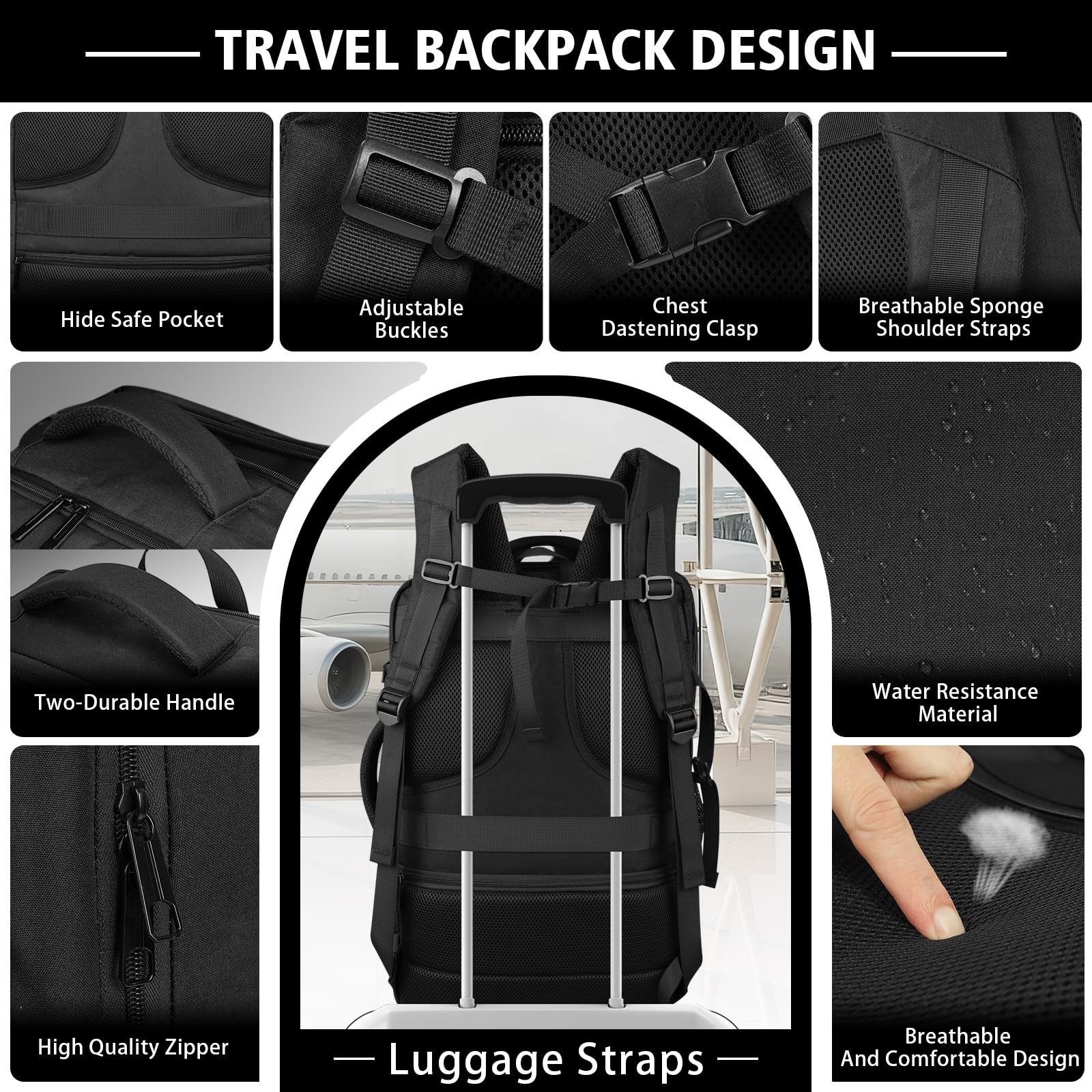 Ample Space Travel Backpack with LifetimeWarranty,Expandable Carry on Backpac…
