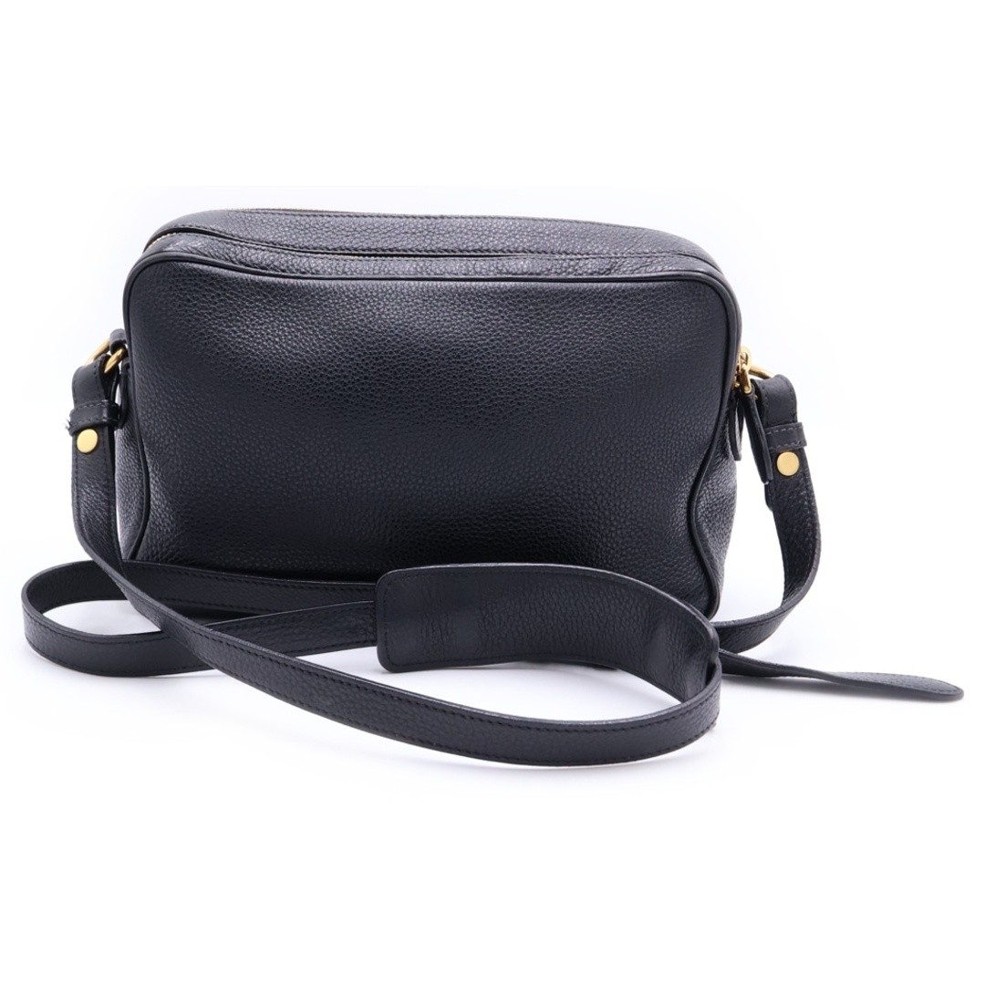 PRADA VITELLO Phoenix Shoulder Bag Black Leather 1BH079 Gold Hardware Used cfe8b
