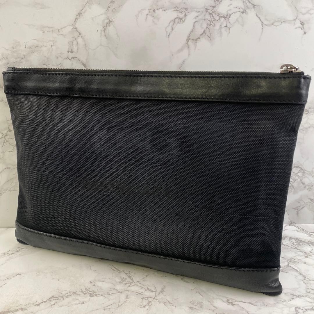 BALENCIAGA Luxury Genuine Leather Canvas Clutch Bag 23×32cm black Gift Ready
