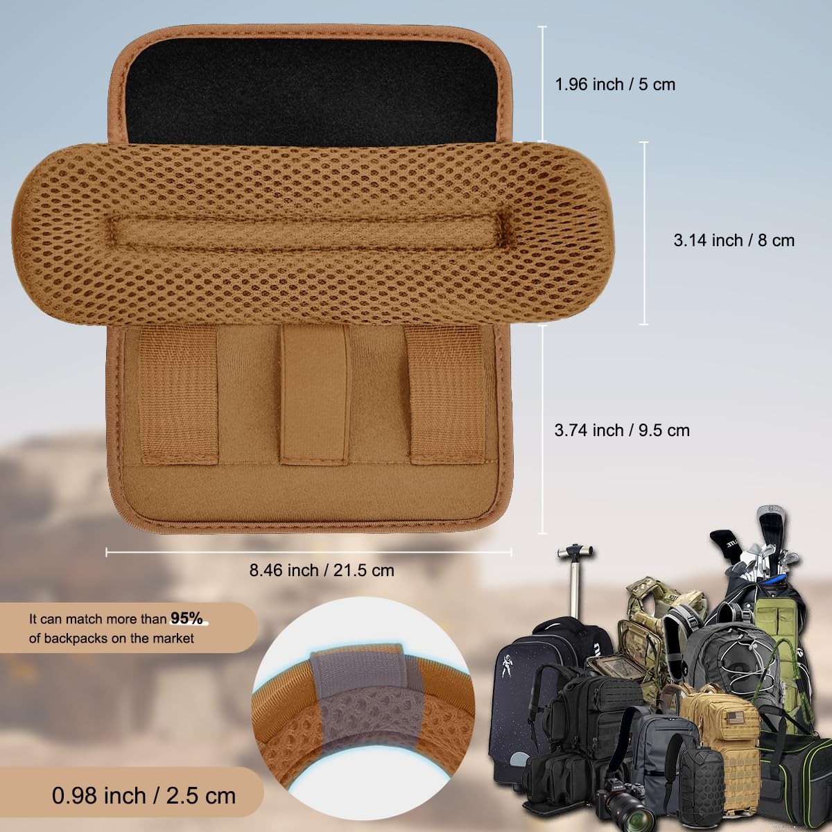 2 Pack Universal Wide Shoulder Pad Ultra Thick Cushion for Luggage Backpack