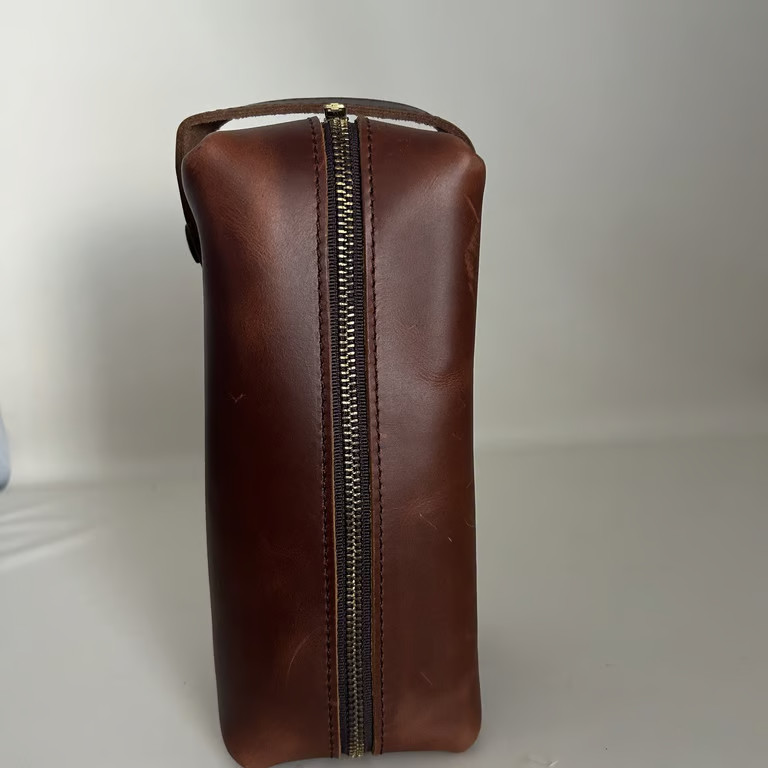 Rustico Wagoneer Leather Toiletry Bag Dopp Kit Brown Jeep Travel Case Made in