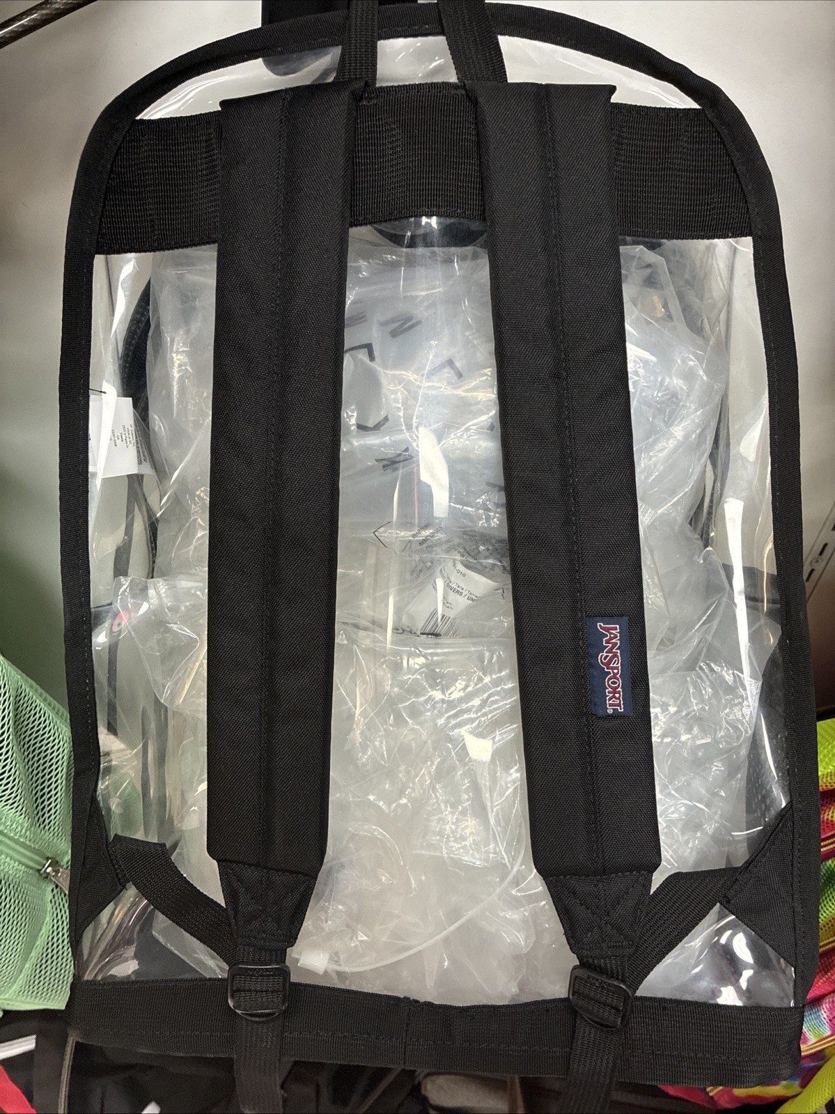 Jansport Clear Backpack – Black Straps School Bag JS0A85WF963