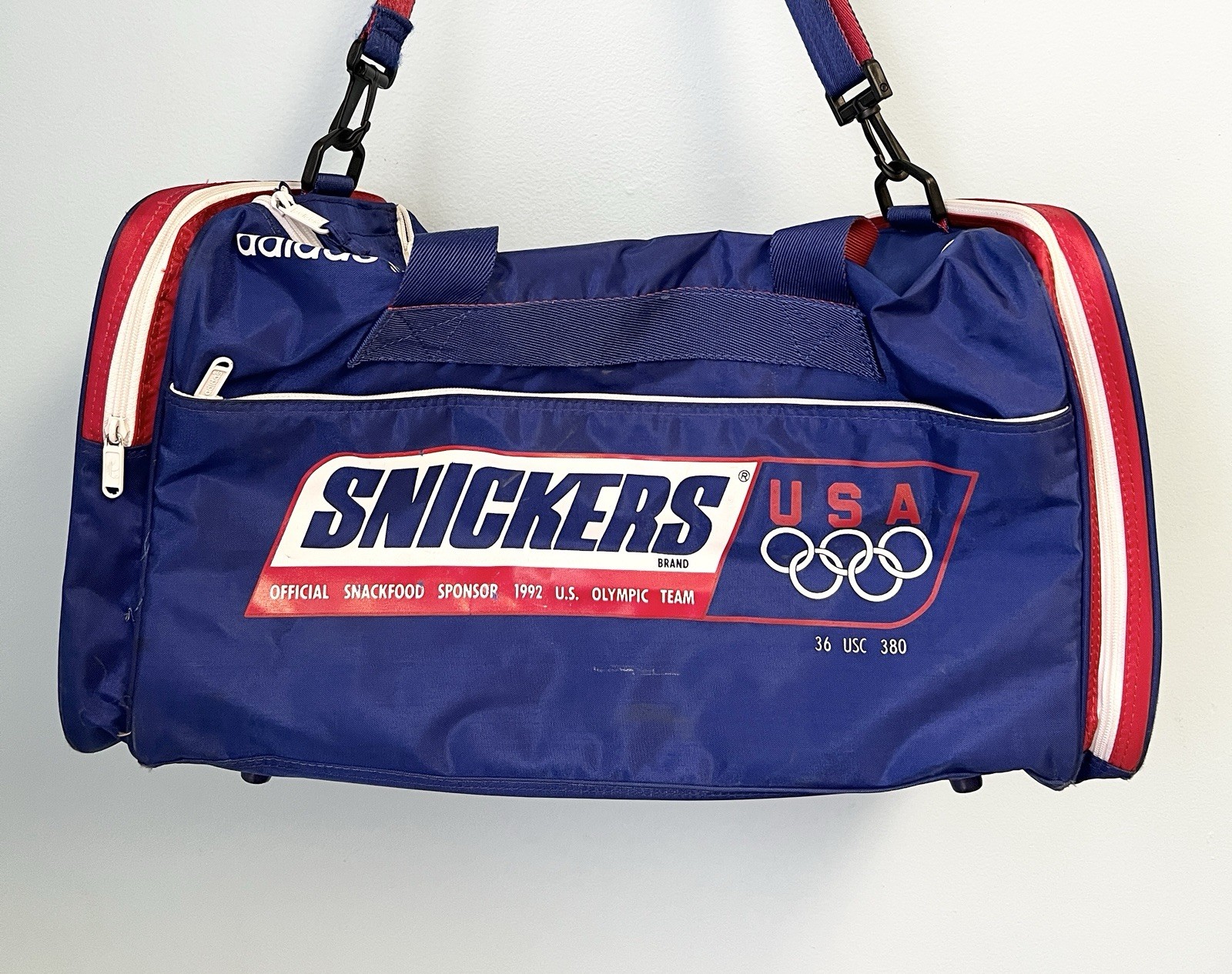 Vintage 1992 Adidas Snickers USA Olympic Team Duffle Bag Barcelona Olympics Gym