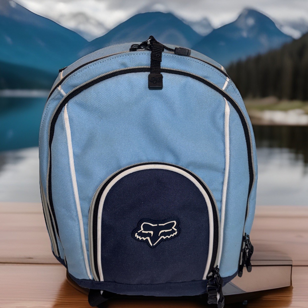 Vintage Fox Racing Men’s Backpack Two Tone Blue Adjustable Strap