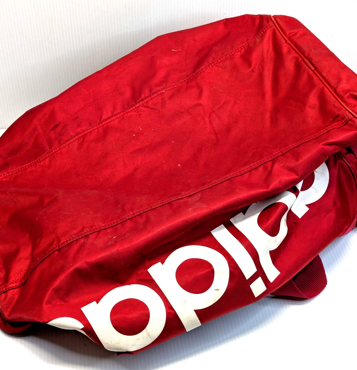 Adidas Duffle Team Coaching Bag Gym Travel Retro Red White 11x12x25 Large Bag