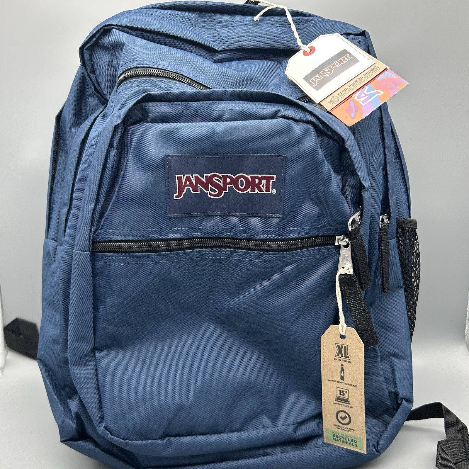 JanSport BIG STUDENT Large Backpack Style JS0A47JK Navy 34L NWT New