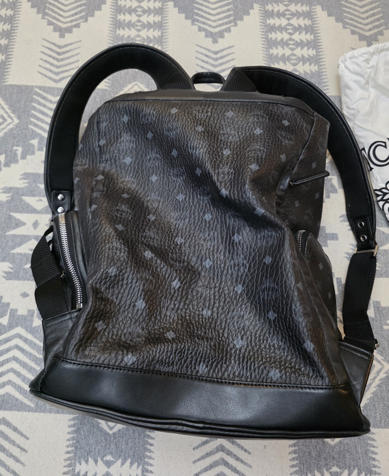 MCM Brandenburg Backpack Visetos Black Monogram – Authentic Excellent Condition