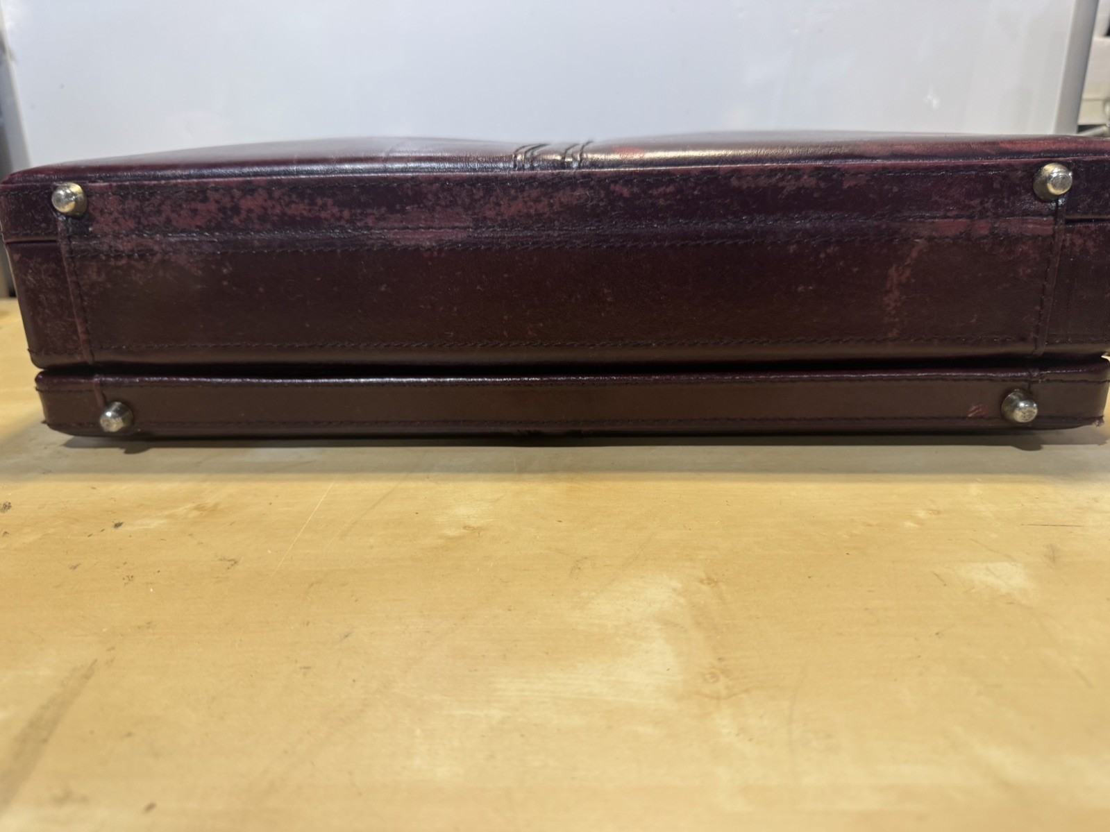 Burgundy Briefcase with Combination Lock, Inner Pockets, Men’s Business