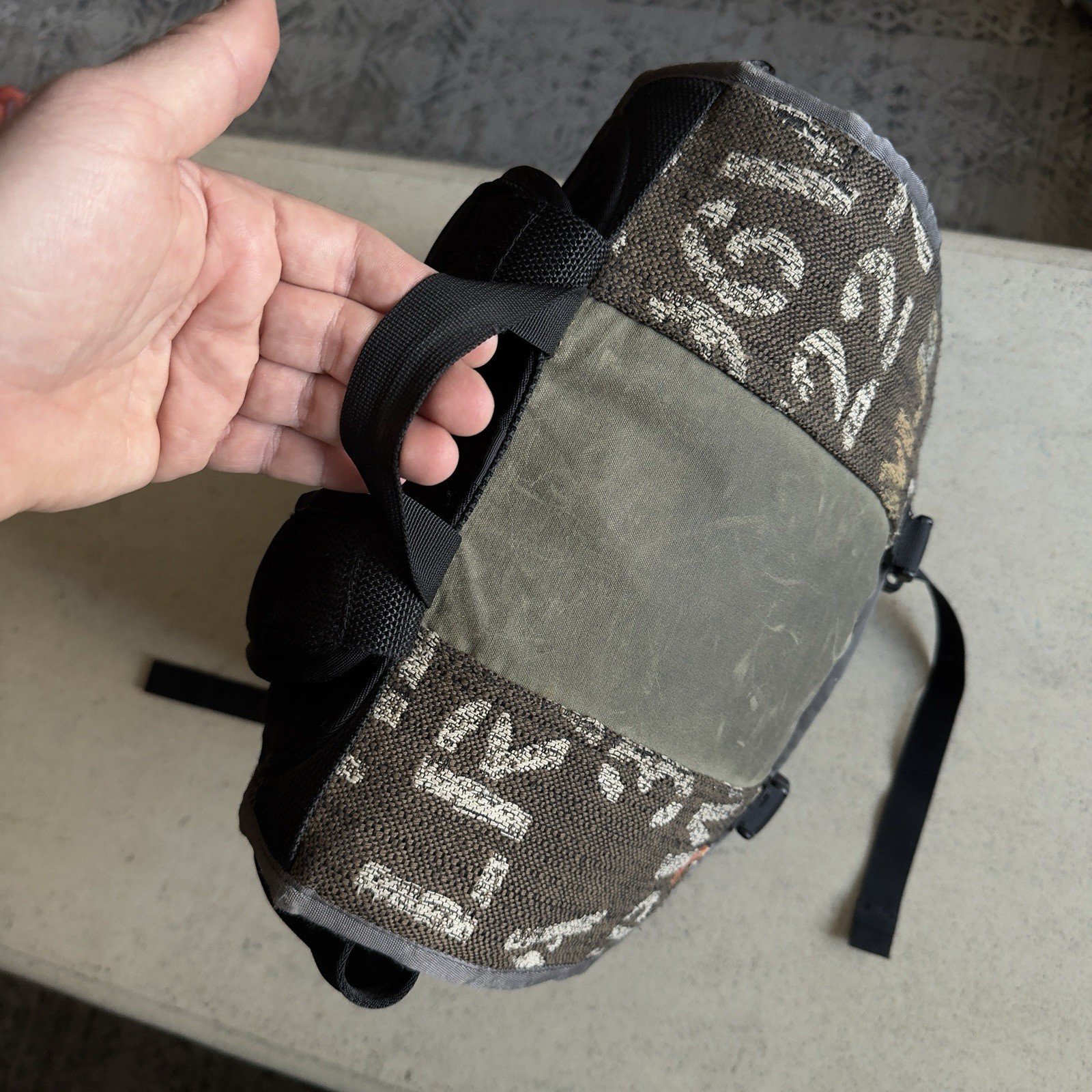 Vintage TIMBUK2 Commuter Backpack Laptop Waxed Canvas Tapestry Made In SF