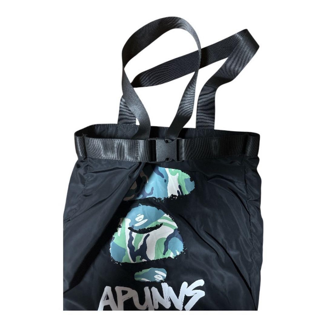 AAPE BY A BATHING APE Tote Bag Black Nylon Buckle Closure Pre-owned