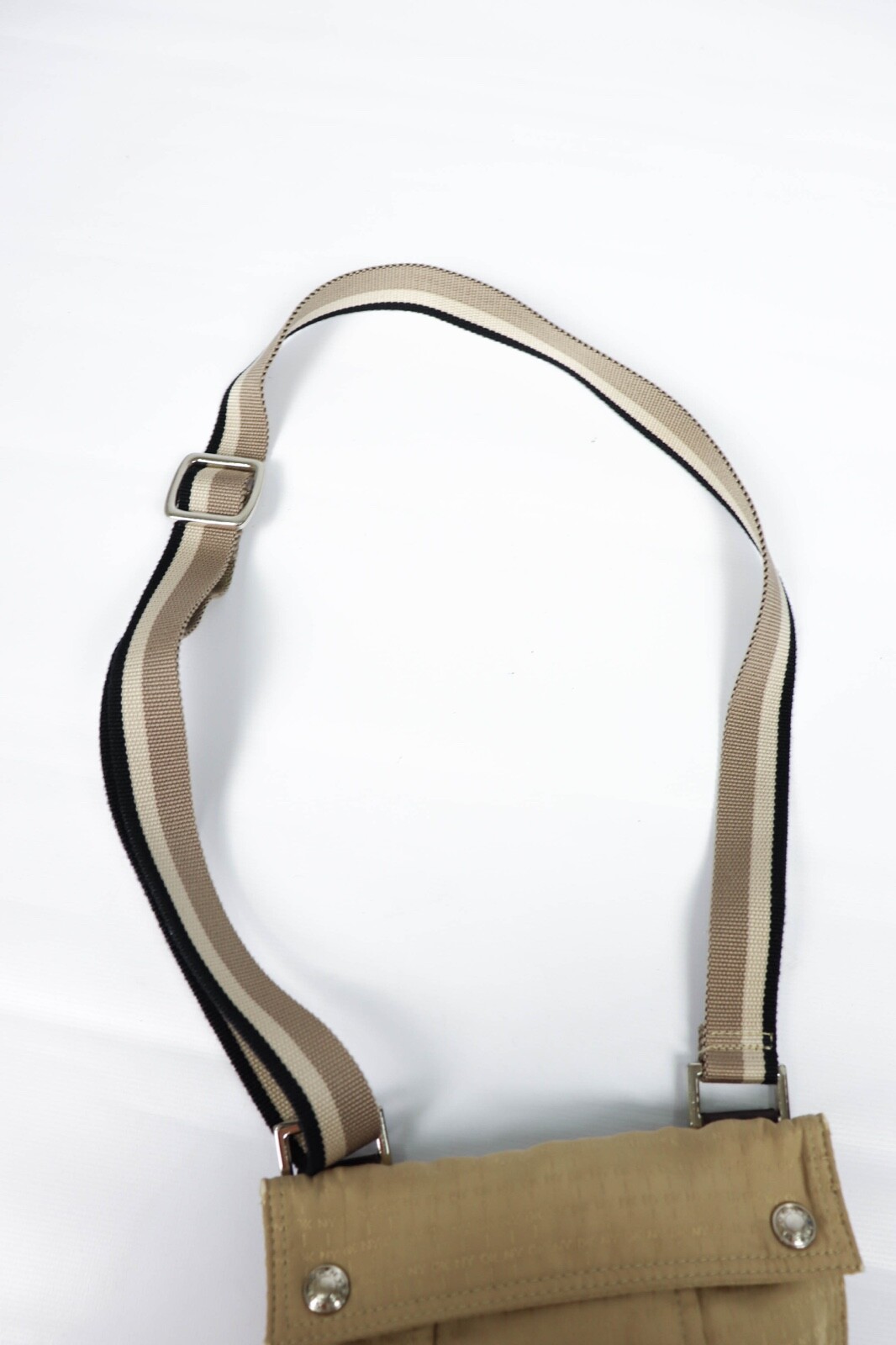 DKNY Donna Karan New York Beige Monogram Nylon Small Crossbody Bag