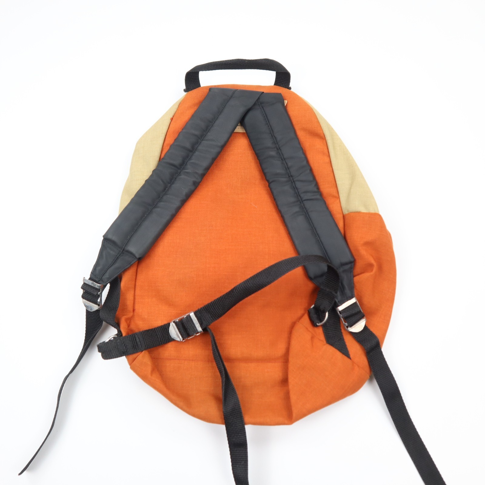 East-Pak Backpack Orange Beige Two Tone Made in USA Canvas Vtg 80s 90s Model 625