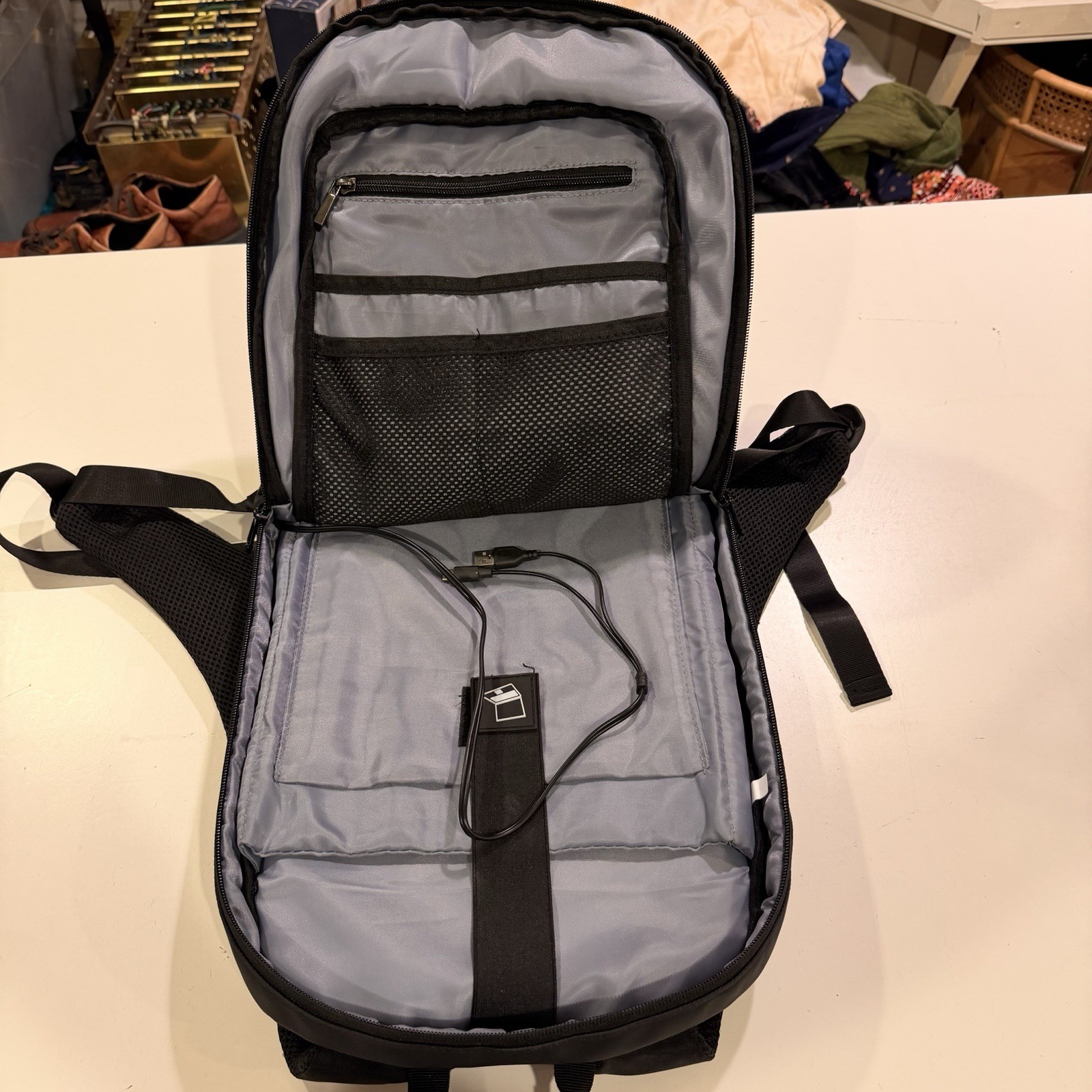 Heroic Knight Anti Theft Laptop Backpack USB Charging Port Travel Work Black