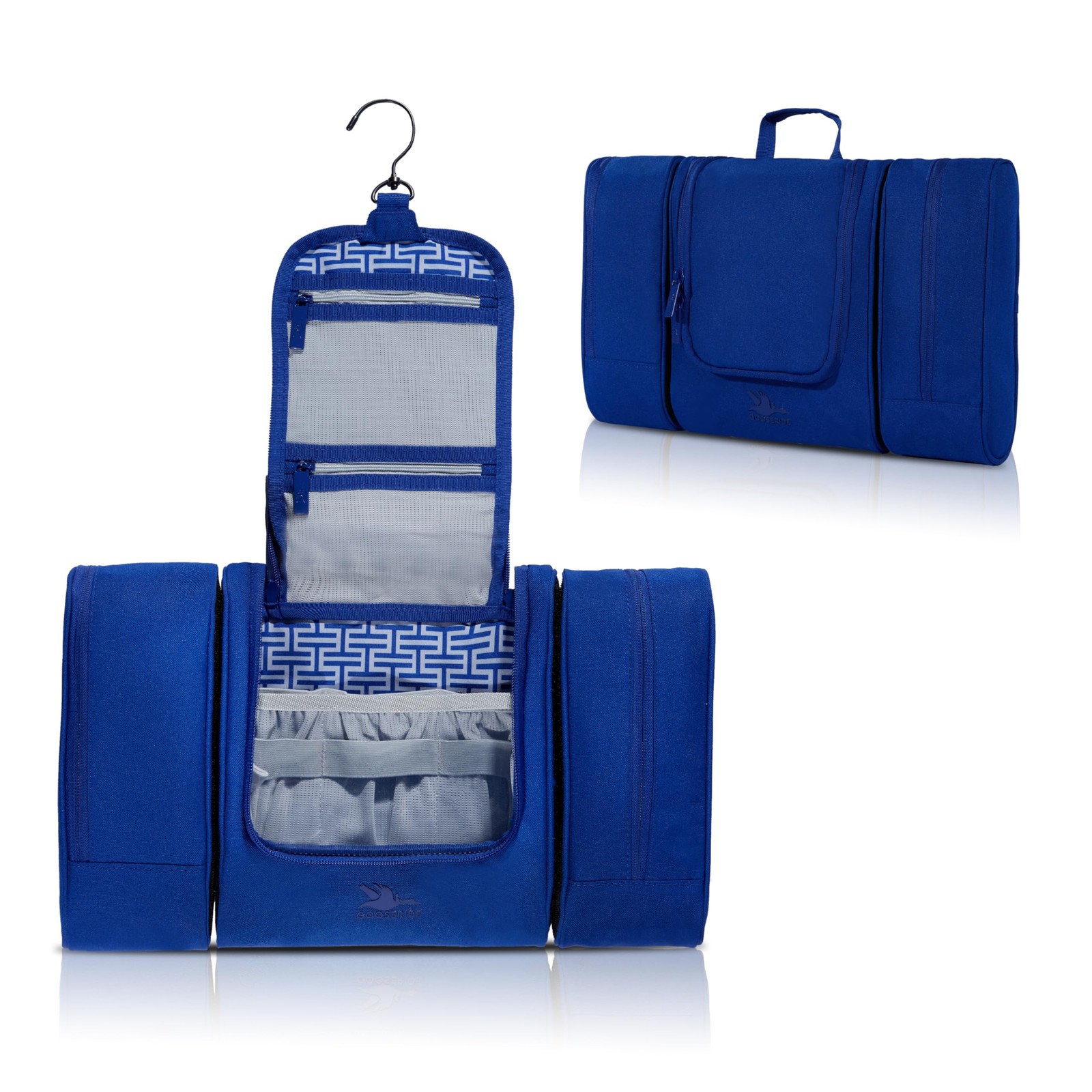 GOOSERIDE Travel Toiletry Bag for Women and Men – Hanging Cosmetic Royal Blue