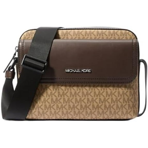 Michael Kors Cooper Signature Logo Camera Crossbody – Camel Coated Canvas