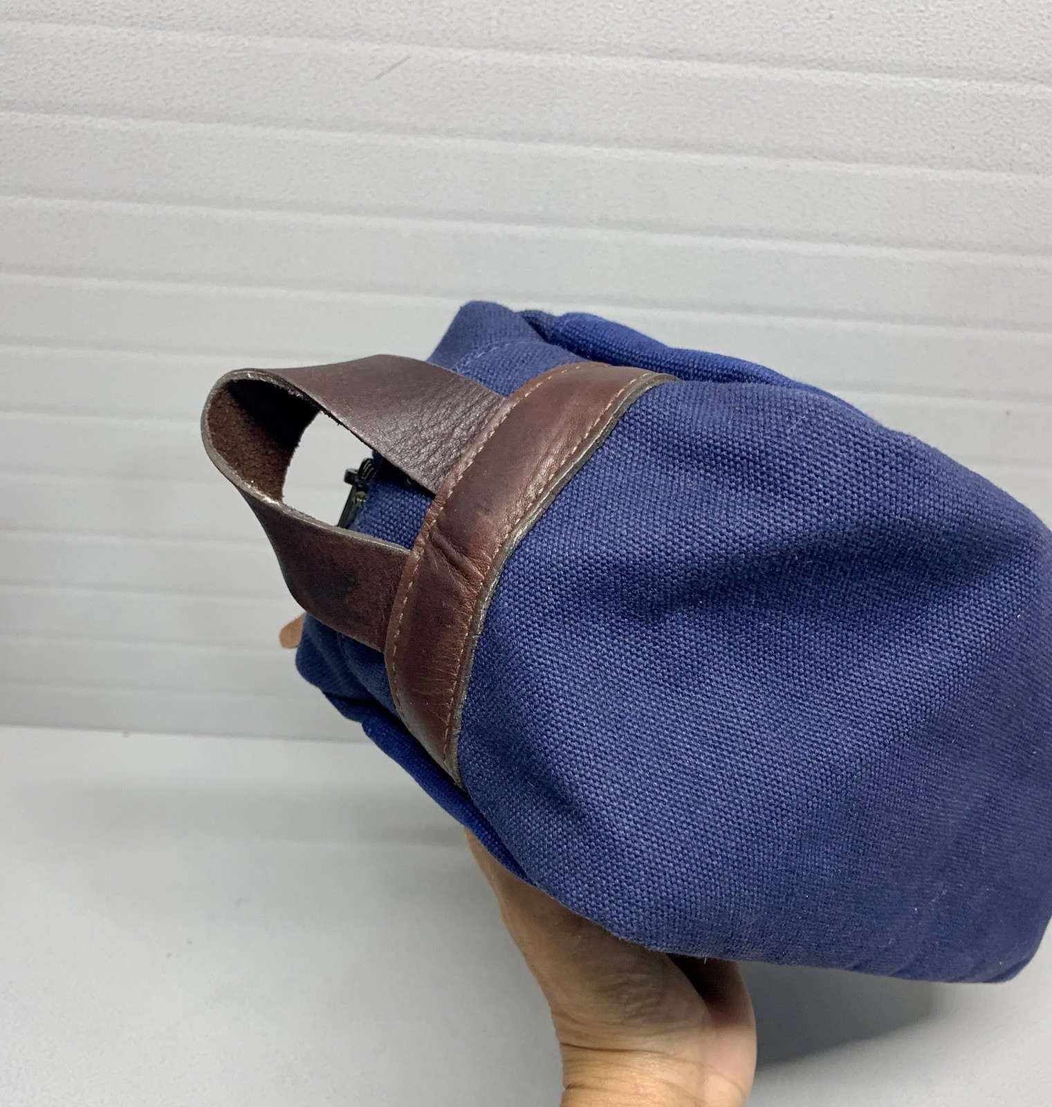 Jack + Mulligan Canvas/LeatherTrm Navy Dopp Bag Toiletry Mens~VERY GOOD CONDITN!