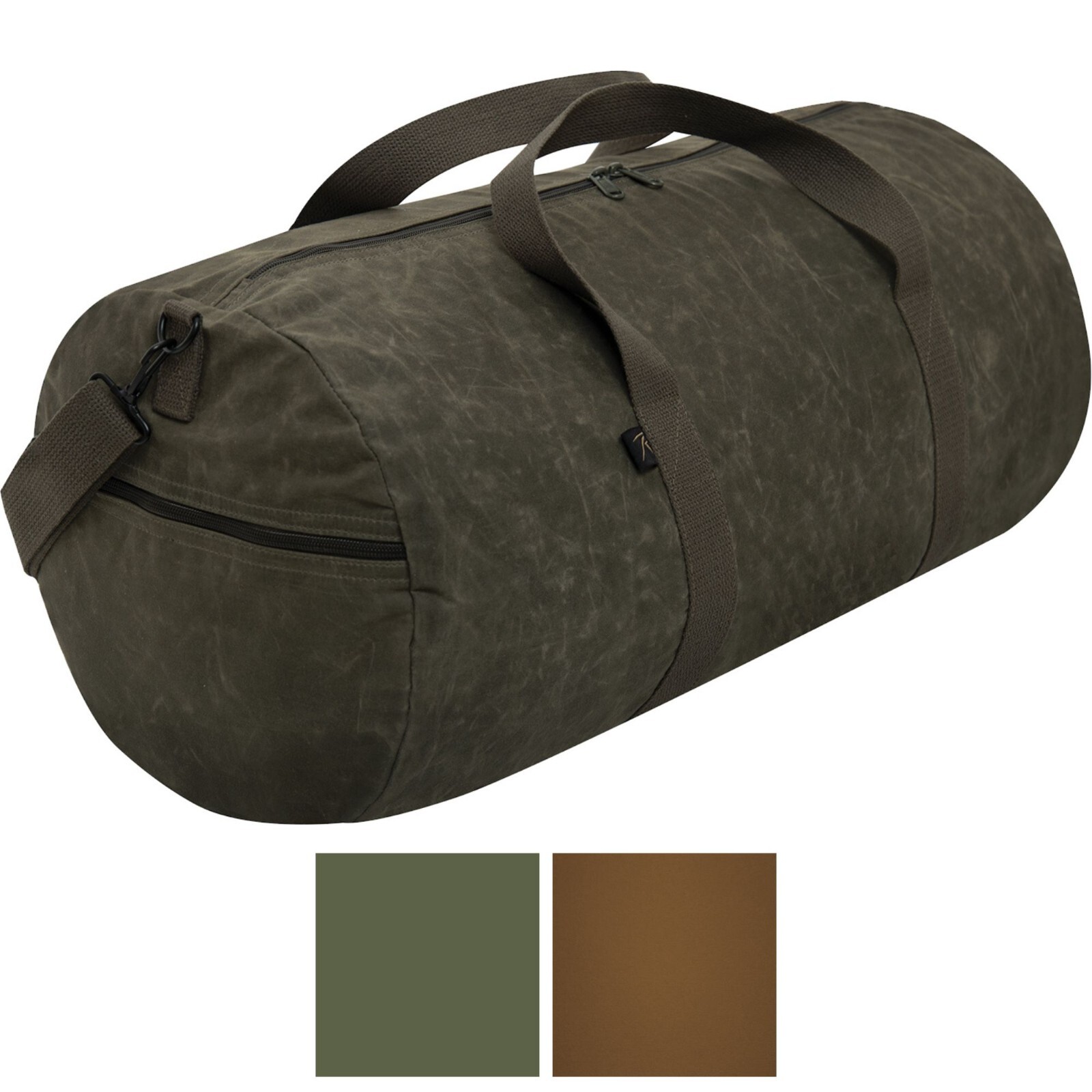 Rothco Waxed Canvas Duffle Bag Water Resistant Large Carry Bag 24″ x 12″ x 12″