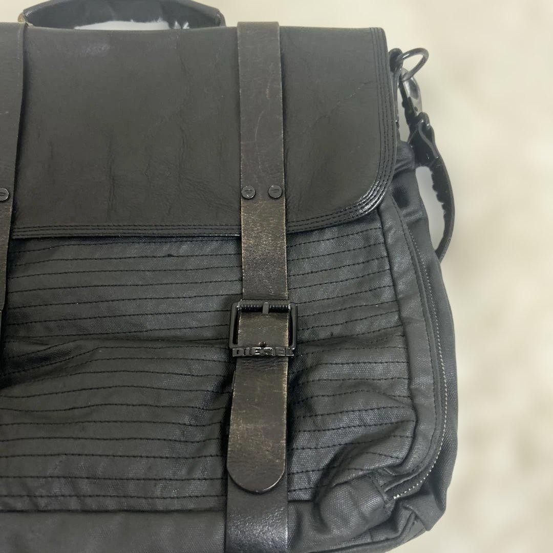 Diesel Men Archive Metal Black Shoulder Bag 34x7x37cm Luxury Modern Stylish ITA