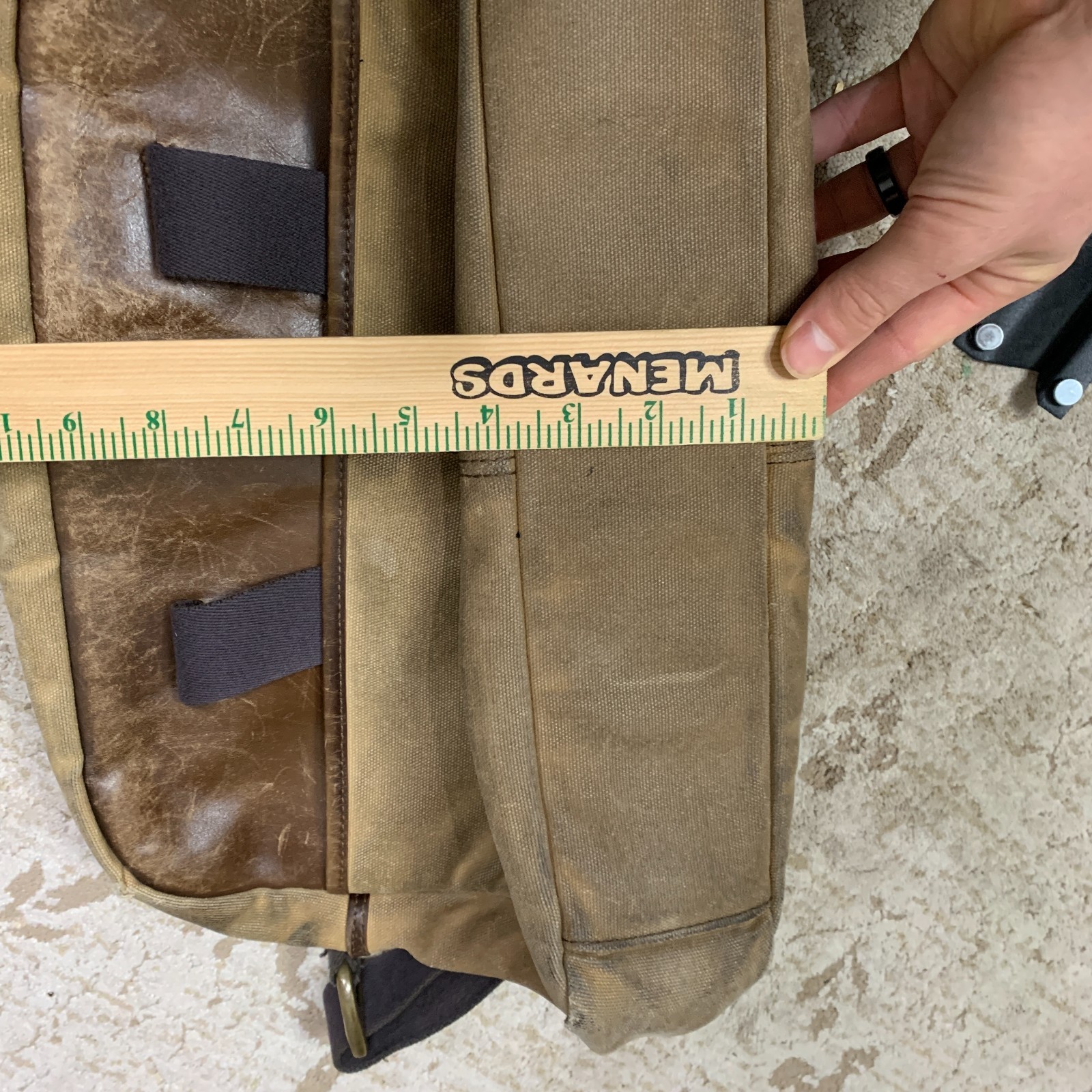 TUMI Portfolio Briefcase Shoulder Bag Bethlehem Leather Waxed Canvas Terrain