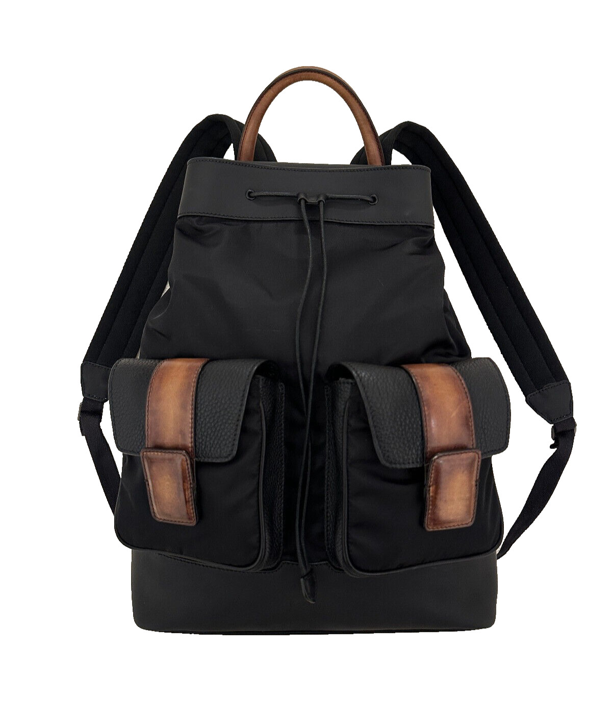 100% Authentic Mens Berluti Horizon Leather Nylon Backpack Black RRP £2,950 Mint