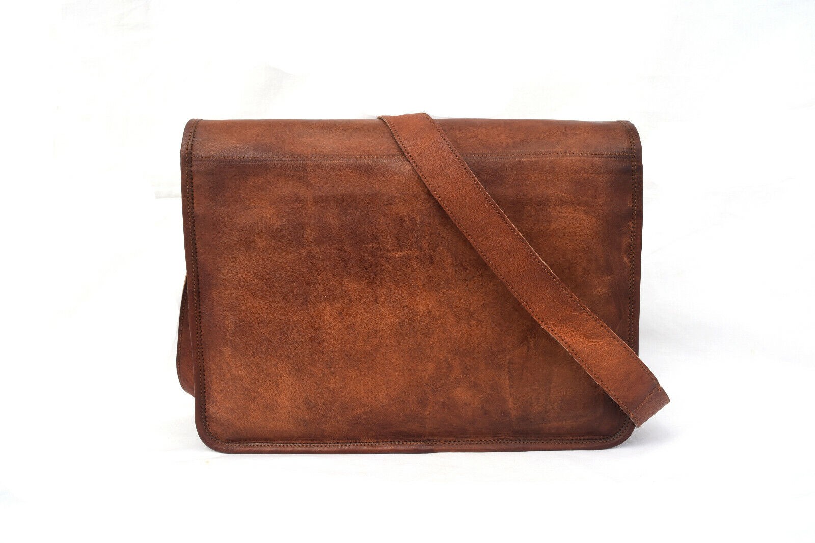 14 In Leather Messenger Bag Office Laptop Satchel School Crossbody Shoulder Bags