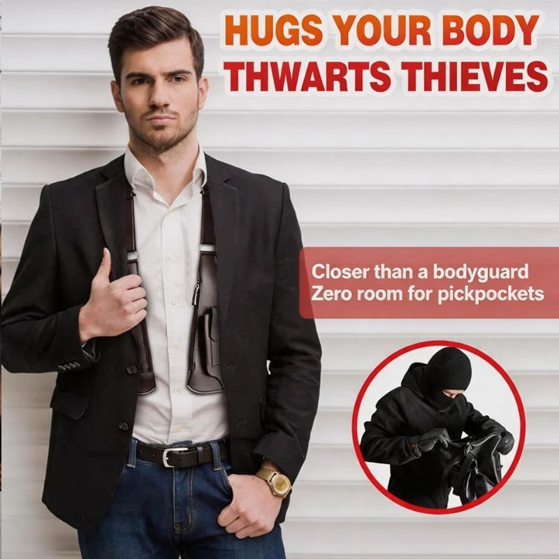 Adjustable Anti-Theft Underarm Shoulder Bag PU Leather Wallet Holster Bag Gifts