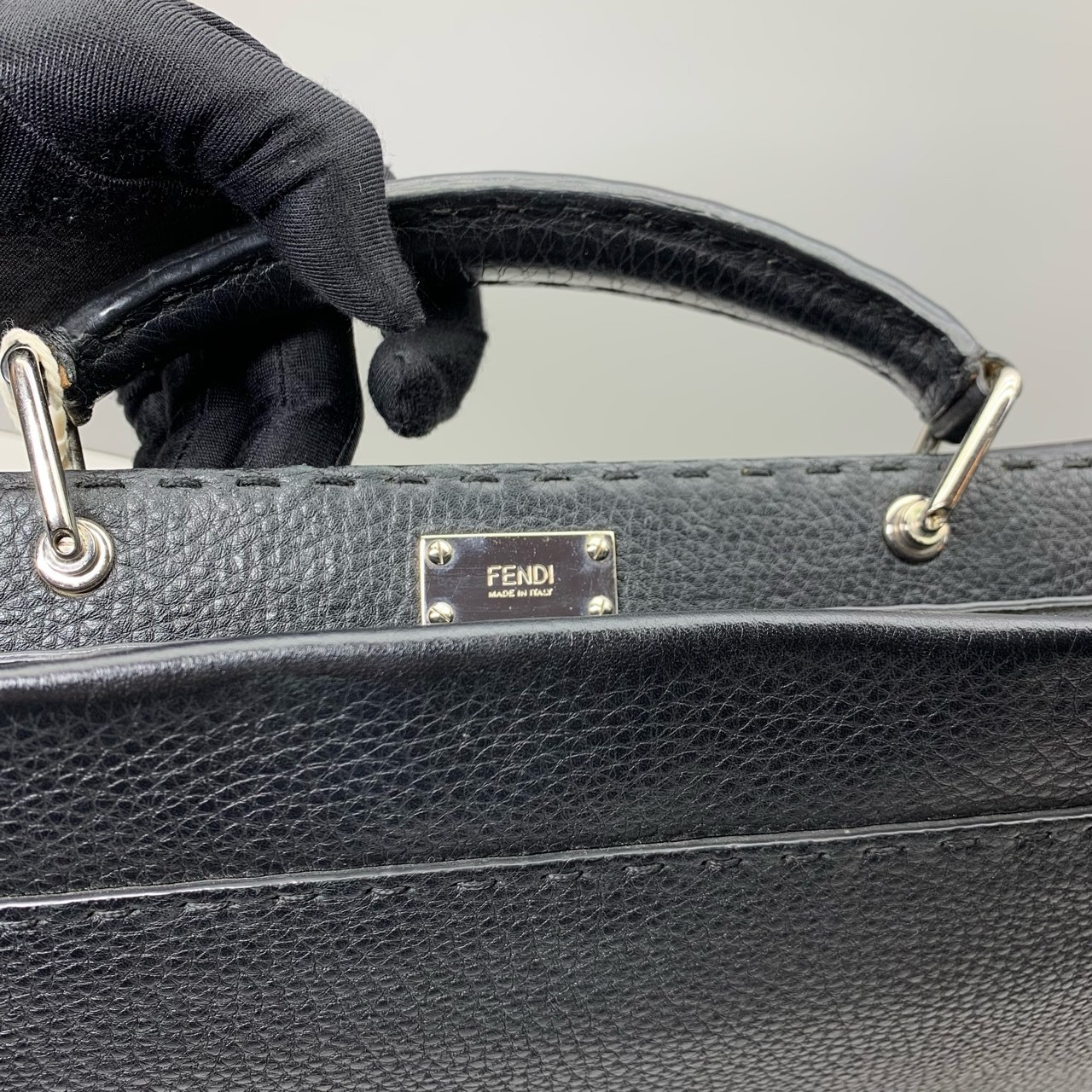 Fendi Pre-Owned Authentic Peekaboo Briefcase Black 36x27x5cm