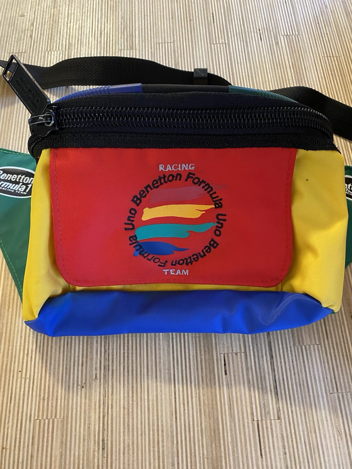Vintage Benetton Formula 1 Waist Bag United Colors 90s F1 Retro Red Yellow Green