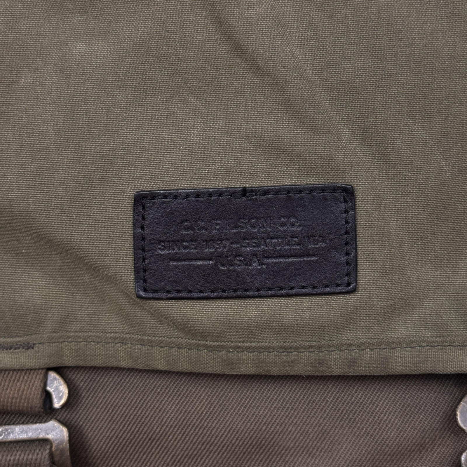 Vintage Filson Ranger Rucksack Backpack Otter Green Canvas CC Filson Workwear