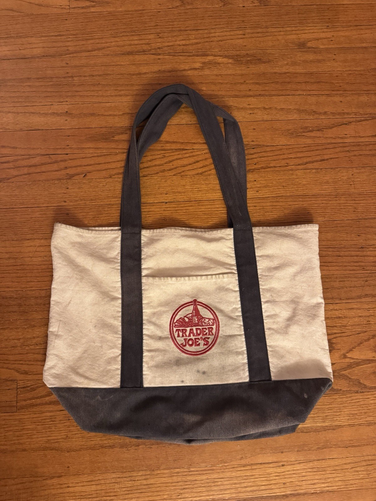 Trader Joe’s Canvas Eco Tote Bag Heavy Duty Grocery vintage Y2K distressed faded