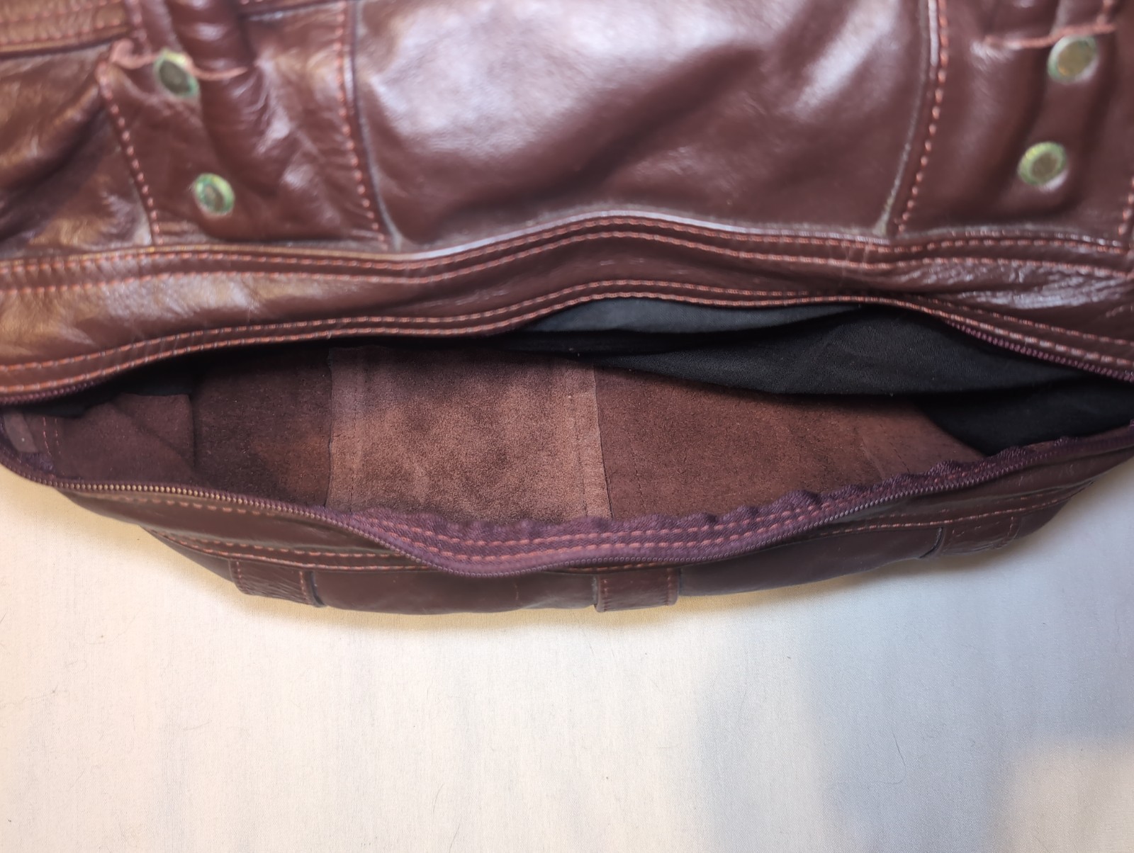Vintage Genuine Leather Burgundy Duffle Bag Tote Travel Carry-On Shoulder Mexico